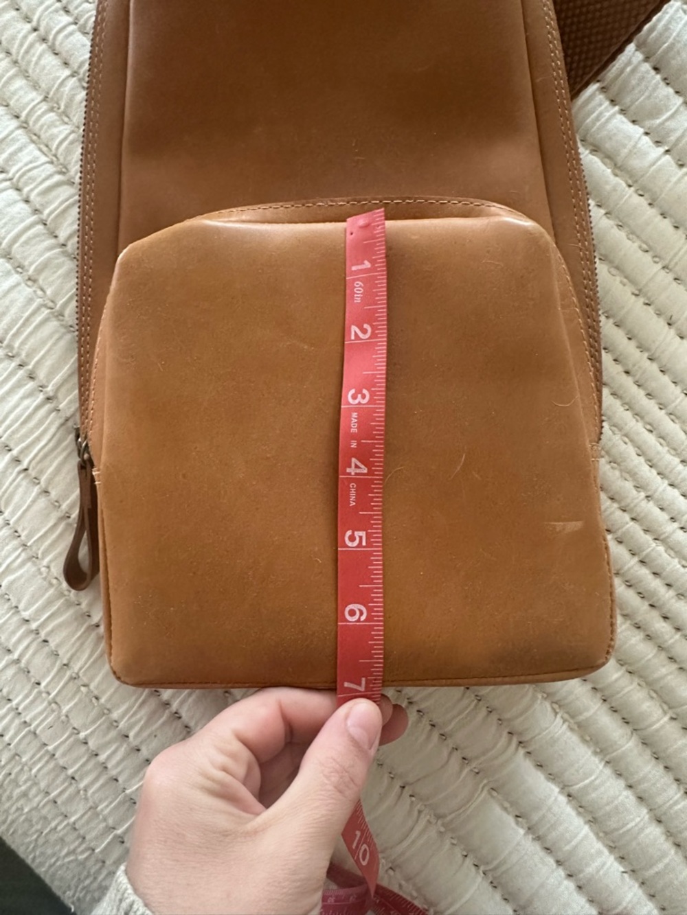 Leather Sling Bag in Tan form ABLE - Picture 8 of 13